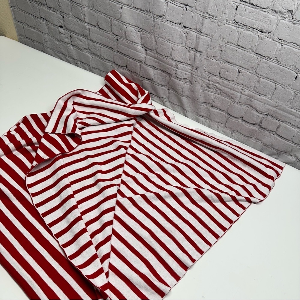 Dragonfly Red And White Striped Poncho Top Nwt — image 5 of 8